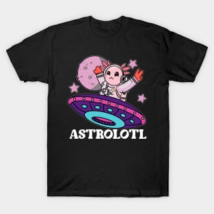 Astrolotl Axolotl Astronauts Funny Chubby Axolotl Kawaii T-Shirt